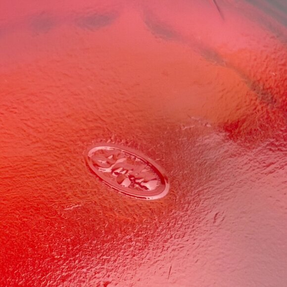 Fenton Ruby Red Glass Ashtray 8" Scalloped Edge MCM Vintage Trinket Dish USA - Picture 5 of 10